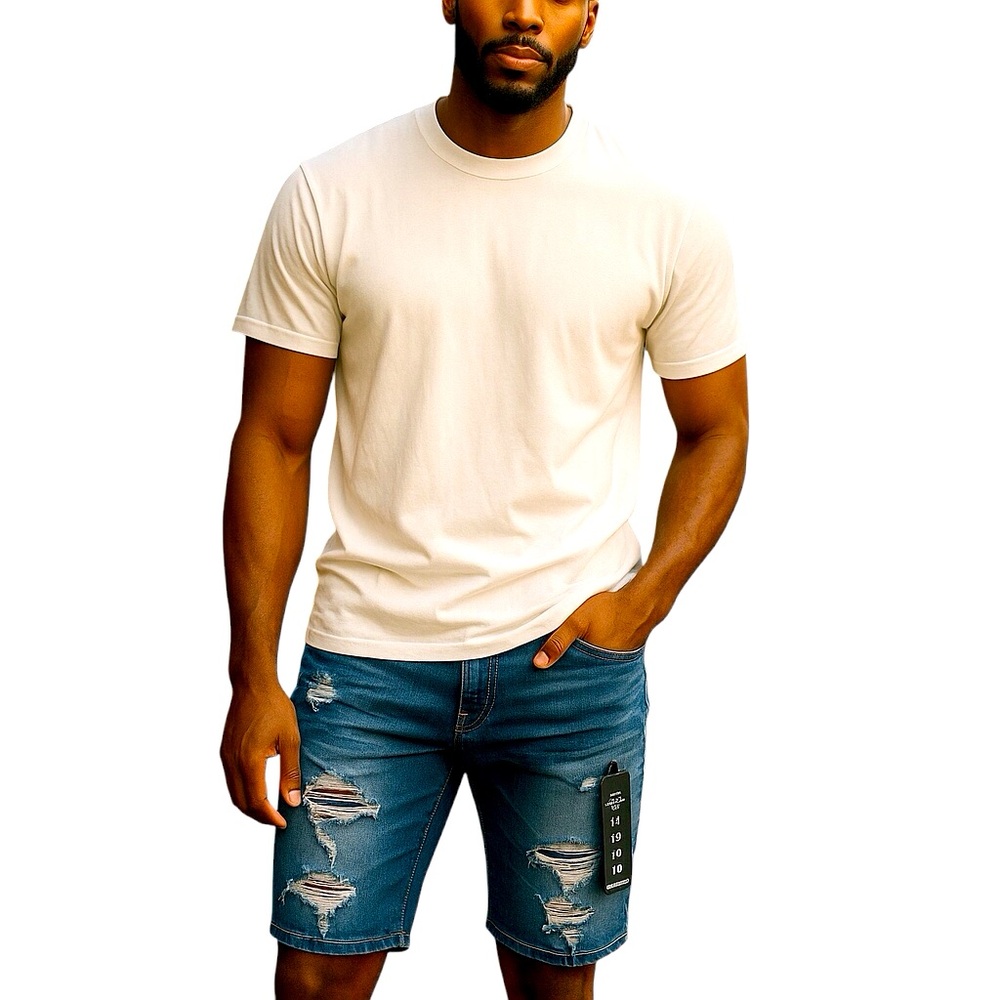 Reason Premium Denim Shorts Men Color Blue Jean  Size 30